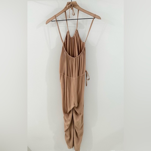 Indah Halter Neck Jumpsuit Camel Brown Size Small - Picture 9 of 9